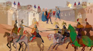 Fototapeta krucjata, historyczny, pole bitwy, starożytny, antyczny
