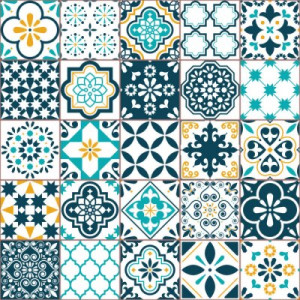 Fototapeta Ornament Lisboa, hiszpański, Marokański, dachówka, wzorzec