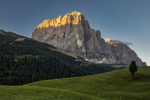 Fototapeta alpenglow, wschód słońca, dolomit, alpen, góra