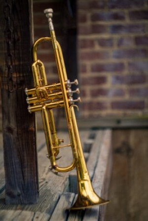 Fototapeta trąbka, jazz, instrument, muzyka, mosiądz
