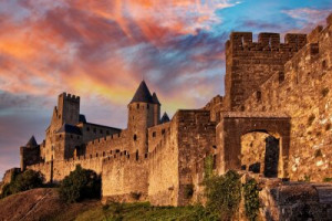 Fototapeta carcassonne, zacytowany, twierdza, średniowieczny, zamek