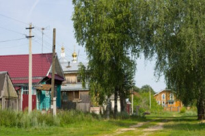 Fototapeta Rosja, wieś, kościół, prawosławny, wcześniej