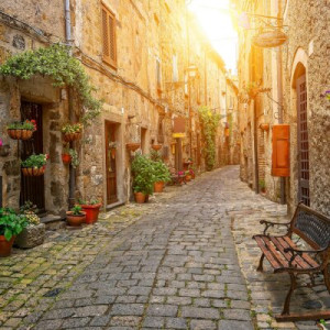 Fototapeta bolsena, aleja, ulica, Włochy, kamienica