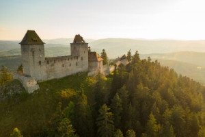 Fototapeta zamek, średniowieczny, budynek, turystyka, krajobraz