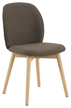 Krzesło tapicerowane Calders taupe na drewnianej podstawie Wyprzedaż