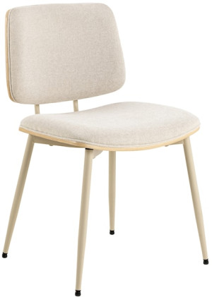 Krzesło tapicerowane Climsor jasnobeżowe / dąb naturalny