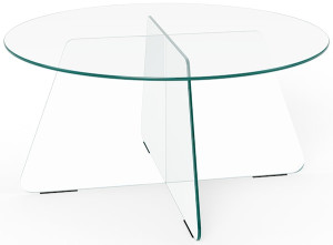 Stolik kawowy Samos średnica 80 cm transparentny szklany