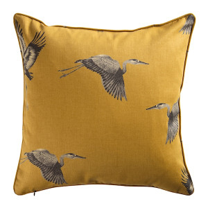 Poduszka dekoracyjna Barnard 45x45 cm musztardowa z wzorem HOMEBOOK