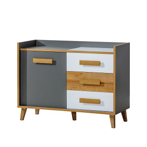 Komoda z szufladami Ellipticum niska antracyt/biały HOMEBOOK