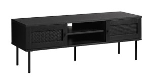 Szafka RTV Mogest 120 cm czarna plecionka boho HOMEBOOK