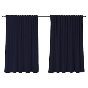 Zasłona do salonu Sylvanca w tkaninie WATER REPELLENT 280x270 cm granatowa HOMEBOOK