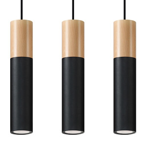 Lampa wisząca Pablo 3L czarna Wyprzedaż