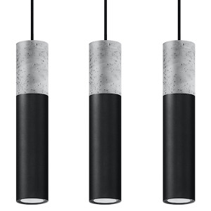 Lampa wisząca Borgio 3L czarny Wyprzedaż