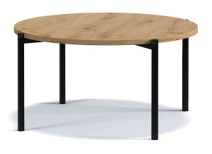 Stolik kawowy Kortala okrągły 80 cm dąb artisan niski HOMEBOOK