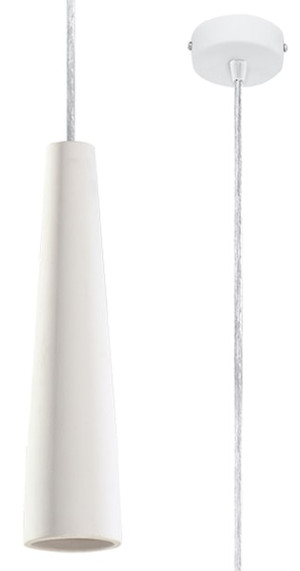 Lampa wisząca Siegg z ceramiki stożkowa średnica 7,5 cm biała Wyprzedaż