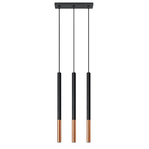 Lampa wisząca Mozaica 3L czarny/miedź