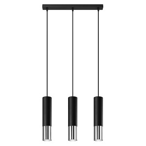 Lampa wisząca Loopez 3L czarny/chrom