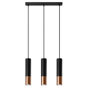 Lampa wisząca Loopez 3L czarny/miedź