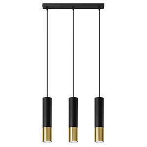 Lampa wisząca Loopez 3L czarny/złoty