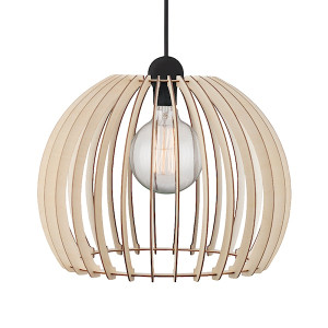 Lampa wisząca Chino średnica 40 cm drewniany ażurowy klosz HOMEBOOK