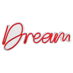 Neon na ścianę Letely z napisem Dream czerwony HOMEBOOK