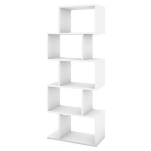 Regał otwarty Cicely pięciopoziomowy biały HOMEBOOK