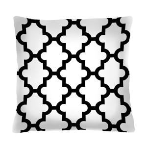 Poduszka dekoracyjna Diecca 40x40 cm biała w czarny wzór HOMEBOOK
