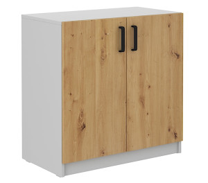 Komoda Stundly dwudrzwiowa 80 cm Szary/Dąb artisan Wyprzedaż