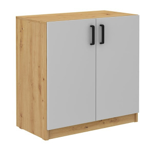 Komoda Stundly dwudrzwiowa 80 cm Dąb artisan/Szary Wyprzedaż