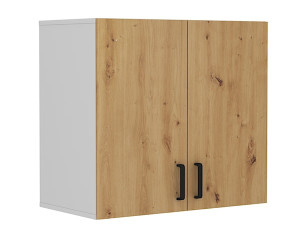 Regał wiszący zamykany Stundly 80 cm Szary/Dąb artisan Wyprzedaż