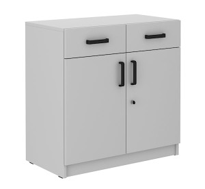 Komoda dwudrzwiowa Stundly z szufladami 80 cm Szary Wyprzedaż