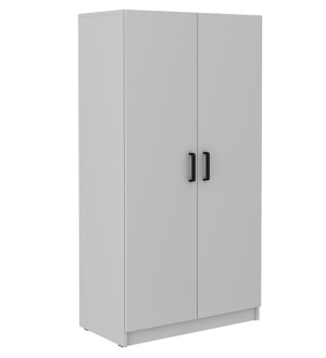 Szafa dwudrzwiowa Stundly z ośmioma półkami 80 cm Szary Wyprzedaż