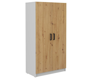 Szafa dwudrzwiowa Stundly z wieszakiem 80 cm Szary/Dąb artisan Wyprzedaż