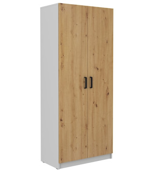 Szafa dwudrzwiowa Stundly z pięcioma półkami 80 cm Szary/Dąb artisan Wyprzedaż