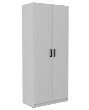 Szafa dwudrzwiowa Stundly z pięcioma półkami 80 cm Szary Wyprzedaż