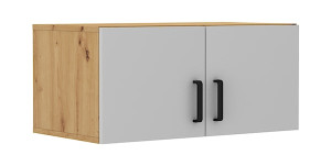 Nadstawka dwudrzwiowa Stundly 80 cm Dąb artisan/Szary Wyprzedaż