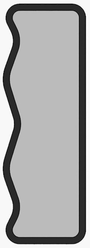 Lustro stojące Asel 160x50 cm w czarnej ramie z asymetrycznymi falami Wyprzedaż