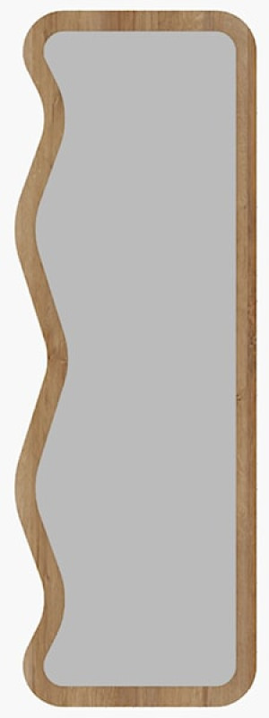 Lustro stojące Asel 160x50 cm w brązowej ramie z asymetrycznymi falami Wyprzedaż