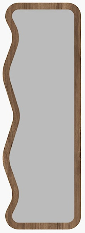 Lustro stojące Asel 160x50 cm w ciemnobrązowej ramie z asymetrycznymi falami Wyprzedaż