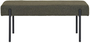Ławka tapicerowana Elered w tkaninie boucle ciemnozielona Wyprzedaż