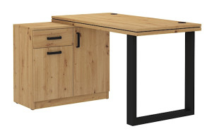 Biurko z komodą Stundly z obwódką 138 cm Dąb artisan Wyprzedaż