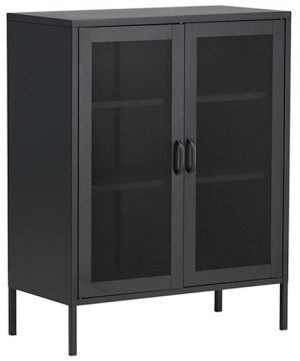 Witryna metalowa Misha 101,5 cm czarna Wyprzedaż