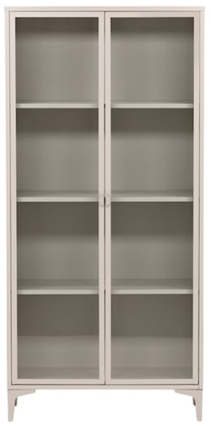 Witryna metalowa Piring 190 cm beżowa Wyprzedaż