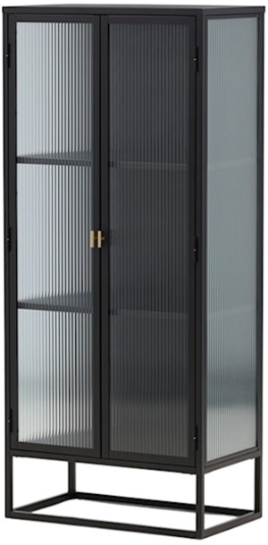 Witryna metalowa Garis 160 cm czarna Wyprzedaż