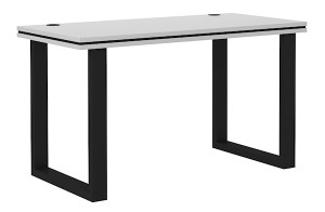 Biurko Stundly z metalowymi nogami 138 cm Szary z czarną obwódką Wyprzedaż