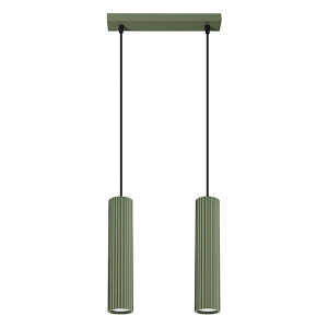 Lampa wisząca Karbon 2 zielona oliwka