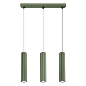 Lampa wisząca Karbon 3L zielona oliwka