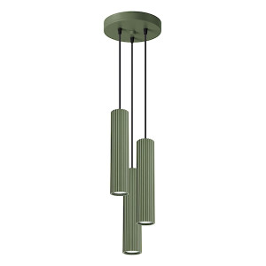 Lampa wisząca Karbon 3P zielona oliwka