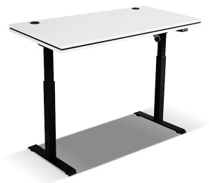 Biurko regulowane elektrycznie Stundly 138 cm Szare z czarną obwódką Wyprzedaż