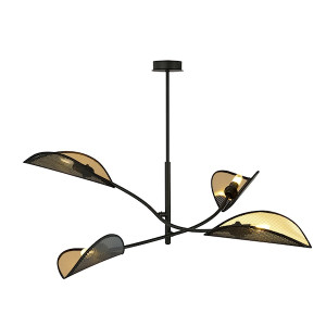 Lampa wisząca Farang x4 czarno-złota HOMEBOOK